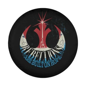 Red white Rebel Alliance hope Star Wars Americana design for spare tire cover