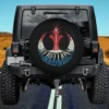 Red white Rebel Alliance hope Star Wars spare tire cover without camera hole on Jeep