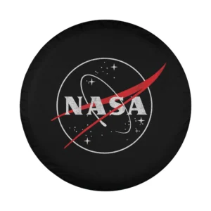 NASA retro distressed logo with orbit and stars design for spare tire cover