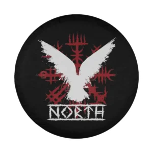 Nordic raven and Viking rune Celtic symbol North design for spare tire cover
