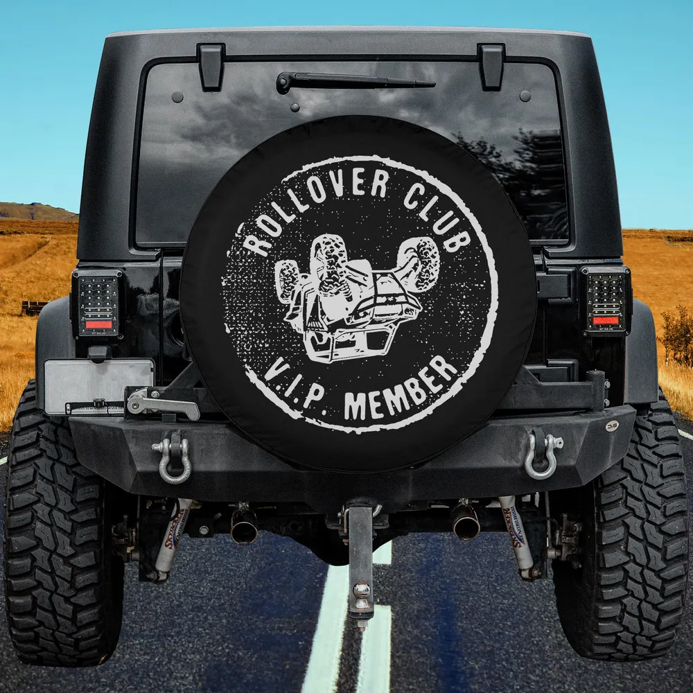 rollover club vip member utv sxs spare tire cover on Ford Bronco