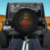 Sacred Heart Crown Thorns Cross Catholic Spare Tire Cover No Camera Hole