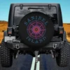 Sanibel Island compass rose nautical spare tire cover with no camera hole on Jeep