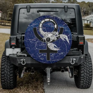 Scorpio constellation map zodiac symbol spare tire cover for Jeep SUV RV with backup camera hole