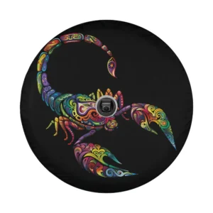 psychedelic rainbow scorpion swirling pattern zodiac design