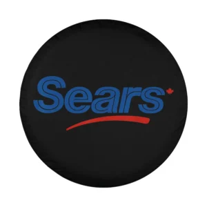 sears logo with red swoosh and maple leaf design for spare tire cover
