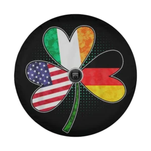 Shamrock American German Irish flag DNA design for spare tire cover
