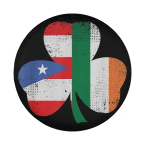 Irish Puerto Rican flag shamrock St Patrick's Day spare tire cover design only