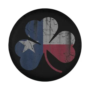 Vintage distressed shamrock with Texas flag colors for St. Patrick's Day
