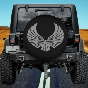 Silver Romulan emblem with twin talons Star Trek spare tire cover no camera hole for Honda HRV