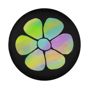 simple daisy flower pinkish botanic gardening spare tire cover design only