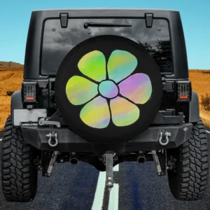 simple daisy flower pinkish botanic gardening spare tire cover no camera hole