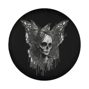 skeleton butterfly gothic fairy grunge fairycore design for Halloween tire cover
