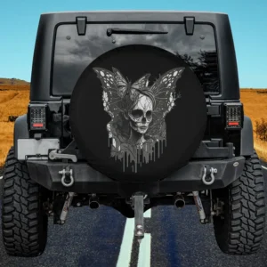 skeleton butterfly gothic fairy grunge fairycore spare tire cover with no camera hole