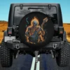 skeleton fire guitar rock band halloween spare tire cover no camera hole on Jeep