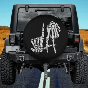 Skeleton hand sign LA gesture Halloween spare tire cover with no camera hole for Jeep Skeleton hand sign LA gesture Halloween spare tire cover with no camera hole for Jeep