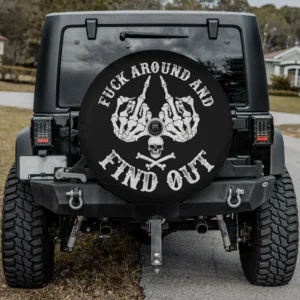skeleton hands skull crossbones fuck-around find-out spare tire cover with camera hole