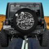 Skeleton holding heart with feelings quote Halloween spare tire cover for Jeep SUV RV, no camera hole