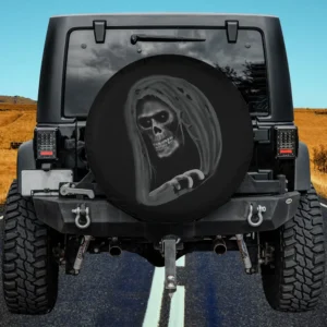 Skeletal Hand Ghostly Shroud Skeleton Halloween Spare Tire Cover No Camera Hole
