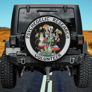 skeleton rabbit mushroom psychedelic research volunteer spare tire cover no camera hole