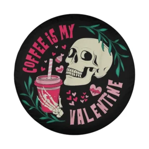 skeleton skull coffee cup hearts valentine design only