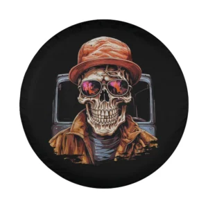 Skeleton trucker with sunglasses and hat semi truck Halloween design only