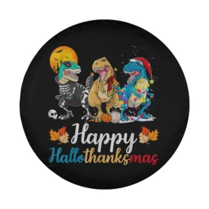 skeleton t rex christmas lights happy hallothanksmas dinosaur holiday design
