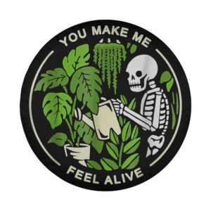 Funny skeleton watering plants Halloween tire cover design only