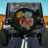 Welding Helmet Skeleton Red Gloves Spare Tire Cover No Camera Hole
