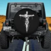 Sketch Crown Thorns Jesus Christ Cross Spare Tire Cover No Camera Hole