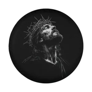 Sketched crown of thorns Jesus Christ religious faith design for spare tire cover