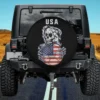 Skull American Flag Soccer Ball USA Spare Tire Cover No Camera Hole