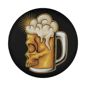 Skull beer glass frothy mug halloween spare tire cover design only