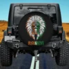 Skull Feathered Headdress Celtic Knot Irish Native Spare Tire Cover No Camera Hole