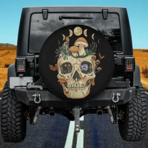 Skull Mushroom Monarch Butterfly Goth Spare Tire No Camera Hole