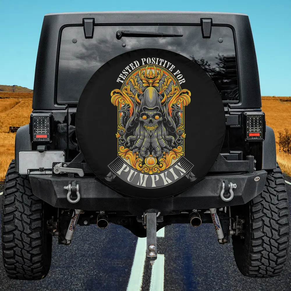 skull pumpkin crown octopus funny halloween spare tire cover with no camera hole