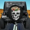 skull ramen noodles skeleton halloween spare tire cover no camera hole