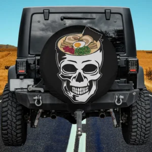 skull ramen noodles skeleton halloween spare tire cover no camera hole