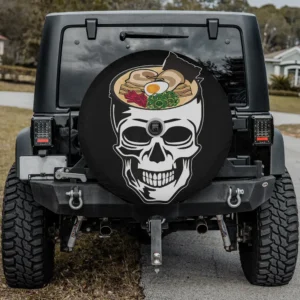 skull ramen noodles skeleton halloween spare tire cover with camera hole