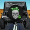 Green Shamrock Headband Skull Clover St Patricks Spare Tire Cover No Camera Hole