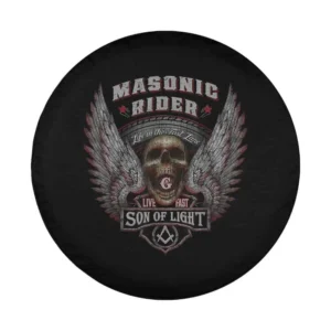skull wings masonic rider son of light design for spare tire cover
