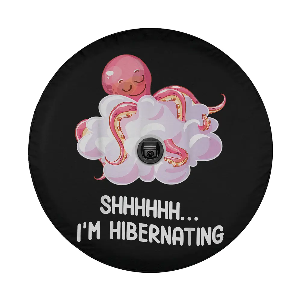 funny sleeping pink octopus fluffy cloud hibernating design only