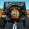 spooky horse jack-o-lantern halloween spare tire cover with pumpkins and moon