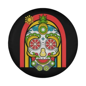 sugar fruit skull rainbow summer vacation spare tire cover design only