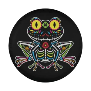 Sugar skull frog skeleton floral day of the dead spare tire cover design only
