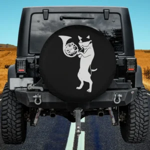 sunglasses cat french horn music kitty spare tire cover no camera hole