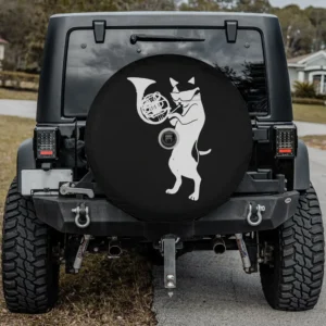 sunglasses cat french horn music kitty spare tire cover with camera hole