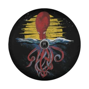 sunset kraken ocean octopus sea monster tire cover design only