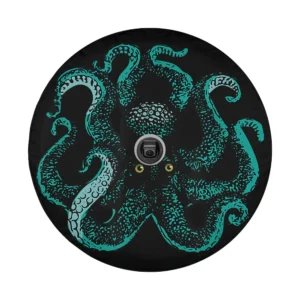 Octopus tentacles and stylized eyes graphic design for spare tire cover