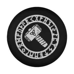 Thors Hammer runes circle Viking Celtic Norse Nordic symbol design only